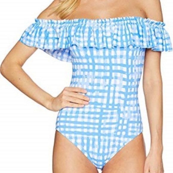 LILLY PULITZER Ruffle Blue Fiesta One Piece Swimsuit Feelin Beachy Bennet Blue - Picture 7 of 7